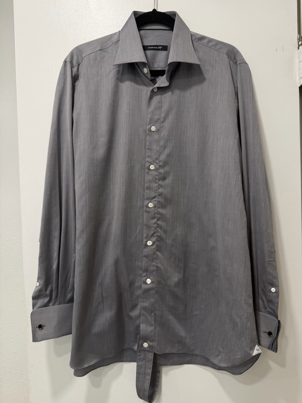 Bijan Wearable Art Gray Dress Shirt 16.5